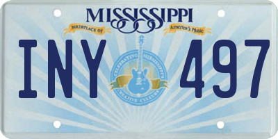 MS license plate INY497