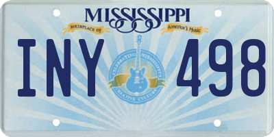 MS license plate INY498
