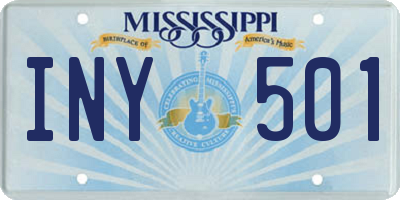 MS license plate INY501