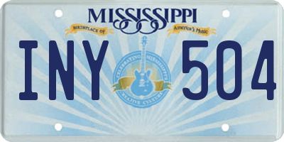 MS license plate INY504