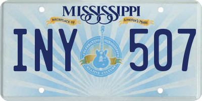 MS license plate INY507