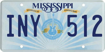 MS license plate INY512