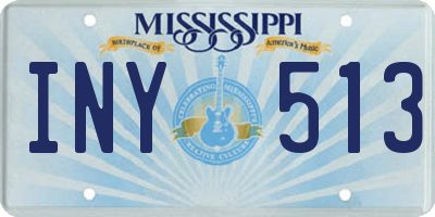 MS license plate INY513