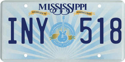 MS license plate INY518