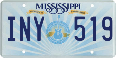 MS license plate INY519