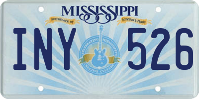 MS license plate INY526