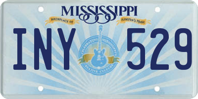 MS license plate INY529