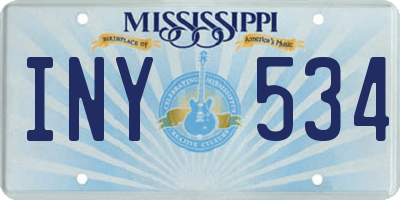 MS license plate INY534