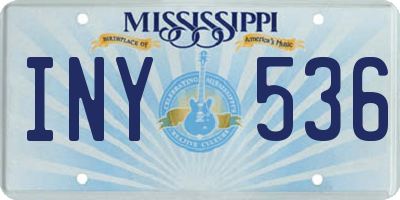 MS license plate INY536