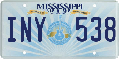 MS license plate INY538