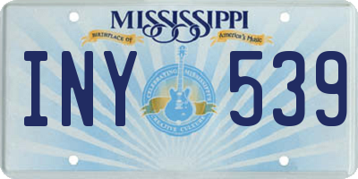 MS license plate INY539