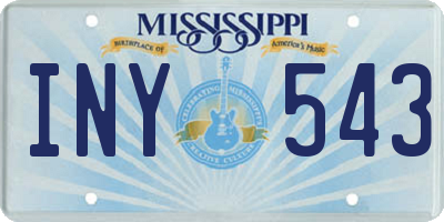 MS license plate INY543