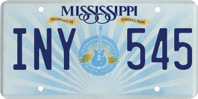 MS license plate INY545