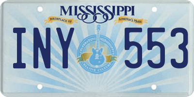 MS license plate INY553