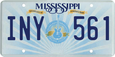 MS license plate INY561
