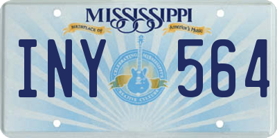 MS license plate INY564