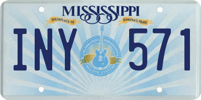 MS license plate INY571