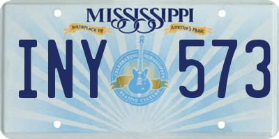 MS license plate INY573