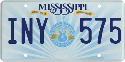 MS license plate INY575