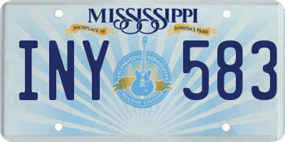 MS license plate INY583