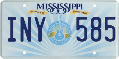 MS license plate INY585