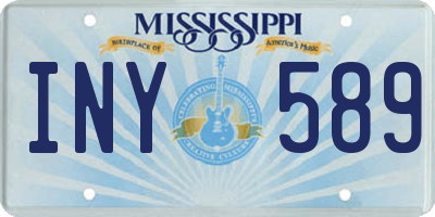 MS license plate INY589