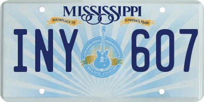 MS license plate INY607