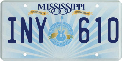 MS license plate INY610