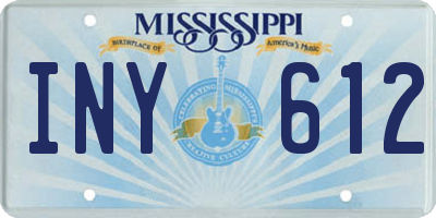 MS license plate INY612