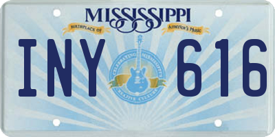 MS license plate INY616