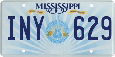 MS license plate INY629
