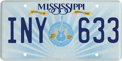 MS license plate INY633