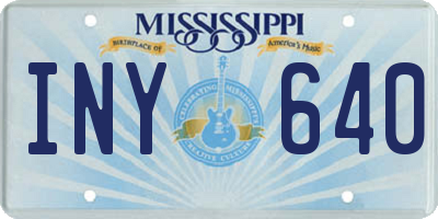 MS license plate INY640