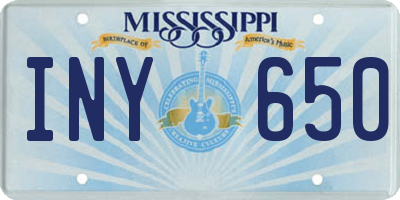 MS license plate INY650