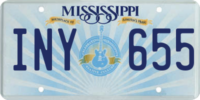 MS license plate INY655