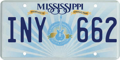 MS license plate INY662