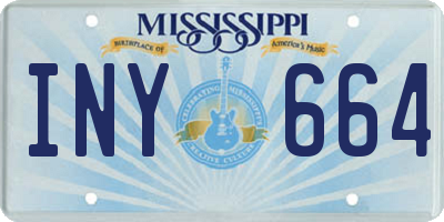 MS license plate INY664