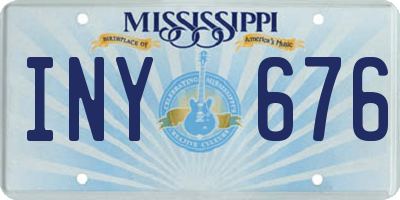 MS license plate INY676