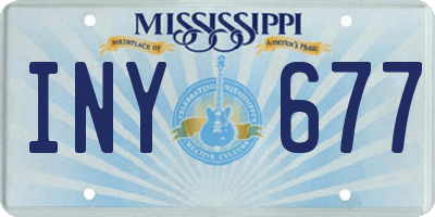 MS license plate INY677