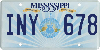 MS license plate INY678