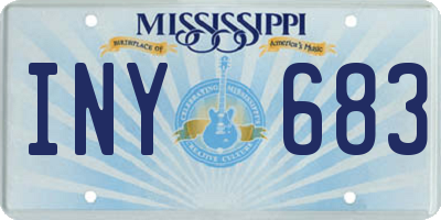 MS license plate INY683