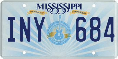 MS license plate INY684