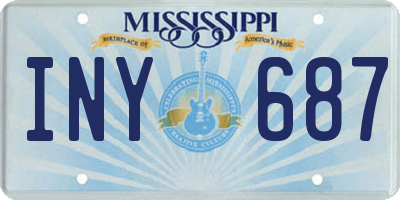 MS license plate INY687