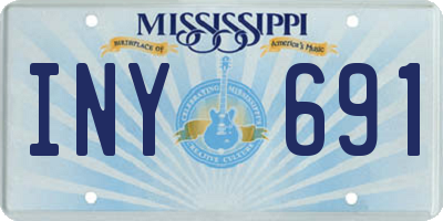 MS license plate INY691