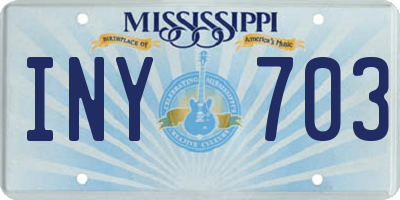 MS license plate INY703