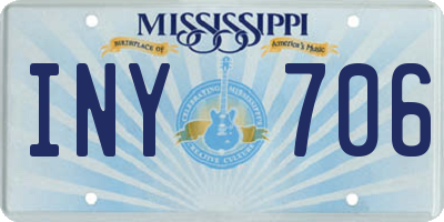 MS license plate INY706