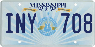 MS license plate INY708