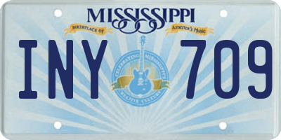 MS license plate INY709