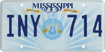 MS license plate INY714