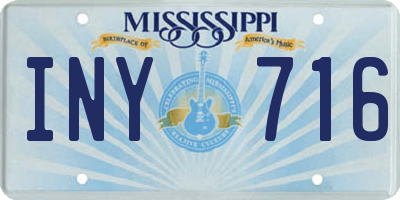 MS license plate INY716